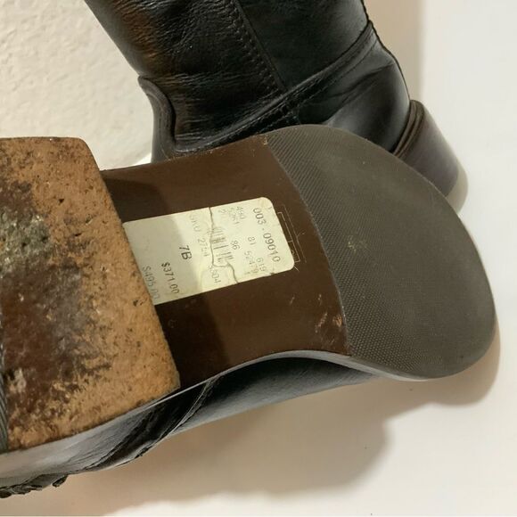 Tory Burch Lowell 2 Logo Brown  Leather Knee High Riding Boot 7 M Excellent - Picture 9 of 15